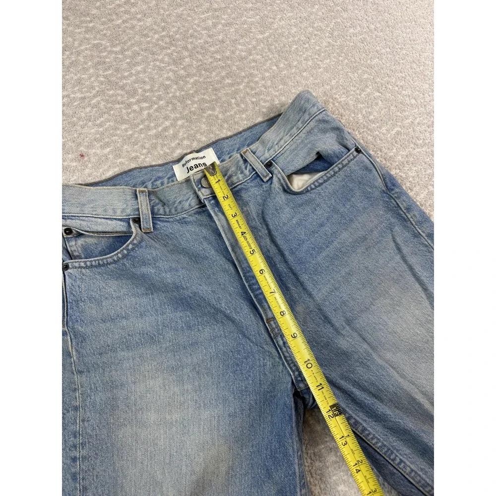 Reformation Jeans Womens‎ 26 Blue Zoe High Rise Loose Ripped Distressed Montauk